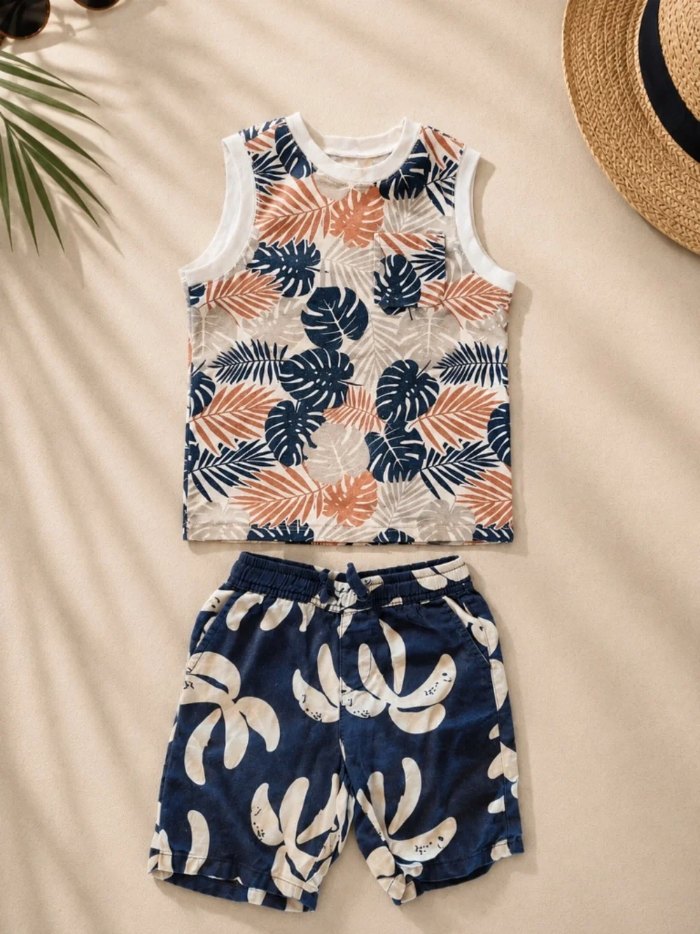 Boys Tropical Summer Outfit 4T–5T – Garanimals + Little Kids 2-Piece Set